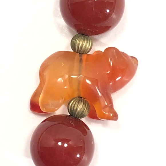 Vintage Carnelian Bead Necklace with Fetishes - Picture 6 of 9